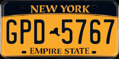 NY license plate GPD5767