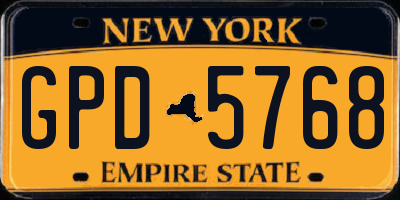 NY license plate GPD5768