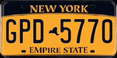 NY license plate GPD5770