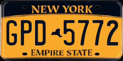 NY license plate GPD5772