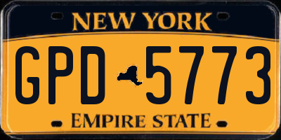 NY license plate GPD5773