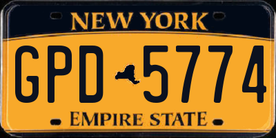 NY license plate GPD5774