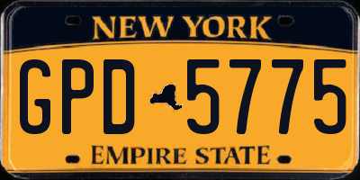 NY license plate GPD5775