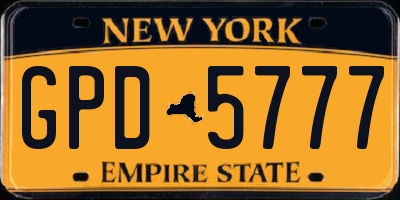 NY license plate GPD5777