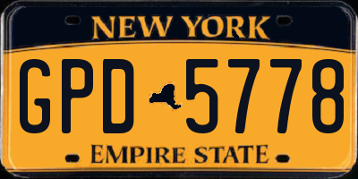 NY license plate GPD5778