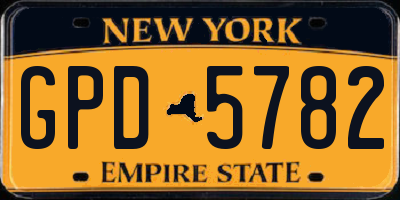 NY license plate GPD5782