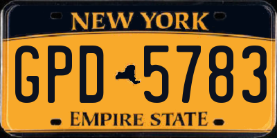 NY license plate GPD5783