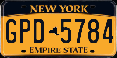 NY license plate GPD5784