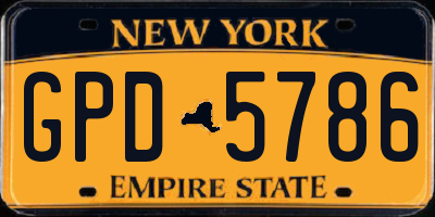 NY license plate GPD5786