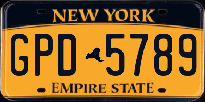 NY license plate GPD5789