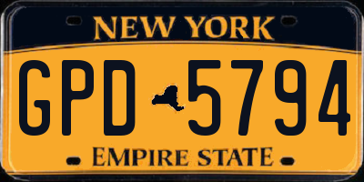 NY license plate GPD5794