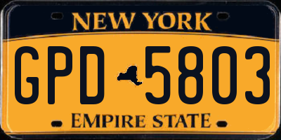 NY license plate GPD5803