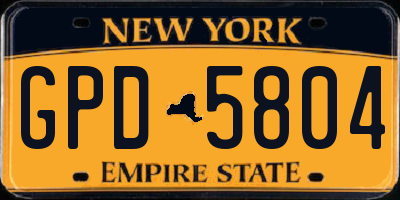 NY license plate GPD5804