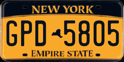 NY license plate GPD5805
