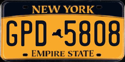 NY license plate GPD5808