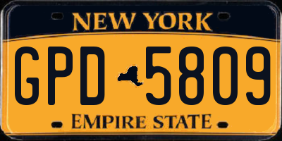 NY license plate GPD5809