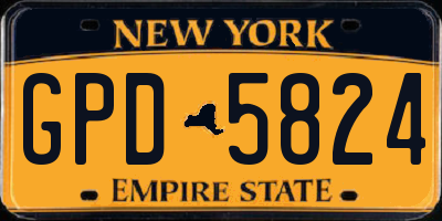 NY license plate GPD5824