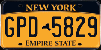 NY license plate GPD5829