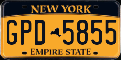 NY license plate GPD5855