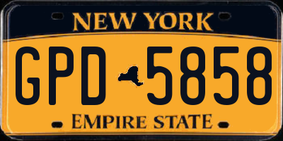 NY license plate GPD5858