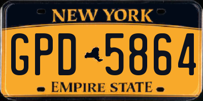 NY license plate GPD5864