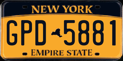 NY license plate GPD5881