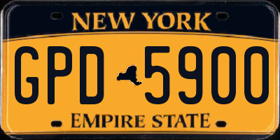 NY license plate GPD5900