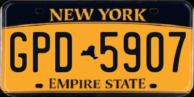 NY license plate GPD5907