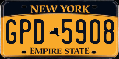 NY license plate GPD5908