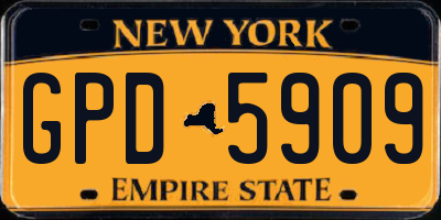 NY license plate GPD5909