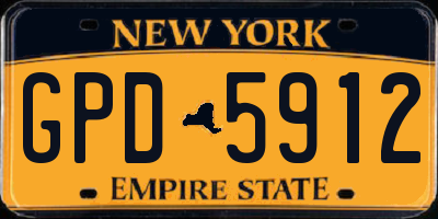 NY license plate GPD5912