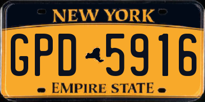 NY license plate GPD5916