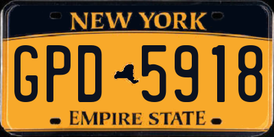 NY license plate GPD5918