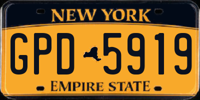 NY license plate GPD5919