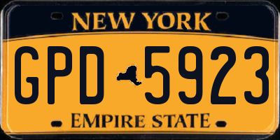 NY license plate GPD5923