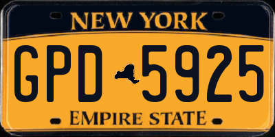 NY license plate GPD5925