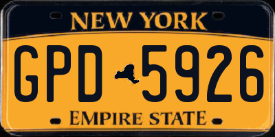 NY license plate GPD5926