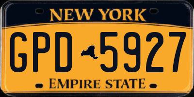 NY license plate GPD5927