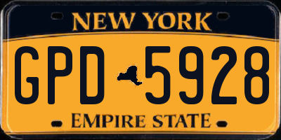 NY license plate GPD5928