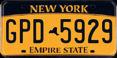 NY license plate GPD5929