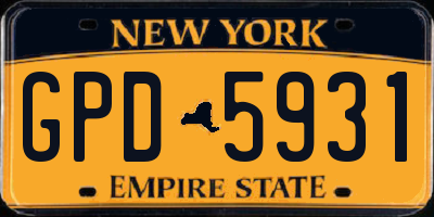 NY license plate GPD5931