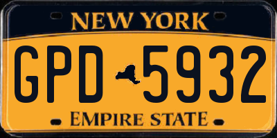 NY license plate GPD5932