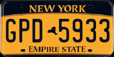 NY license plate GPD5933