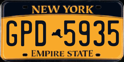 NY license plate GPD5935