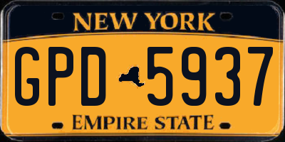 NY license plate GPD5937