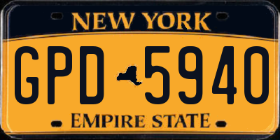 NY license plate GPD5940