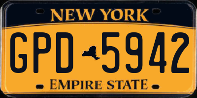 NY license plate GPD5942