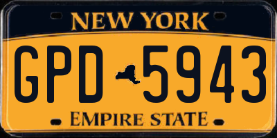 NY license plate GPD5943