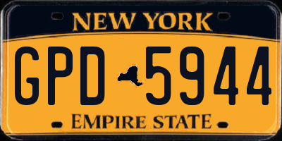 NY license plate GPD5944