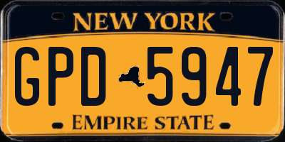 NY license plate GPD5947